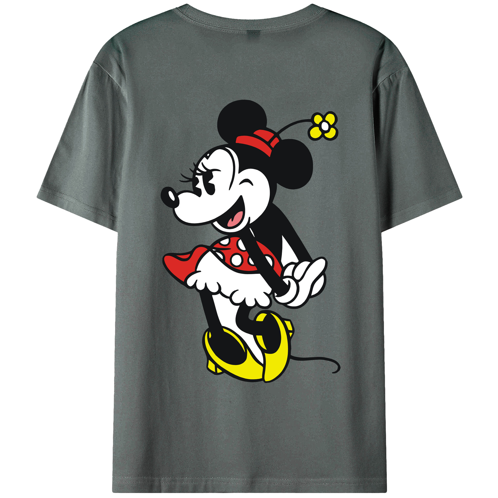 ミッキーマウス Mickey Mouse 綿100％ メンズ半袖Tシャツ（バックプリント） 通気性